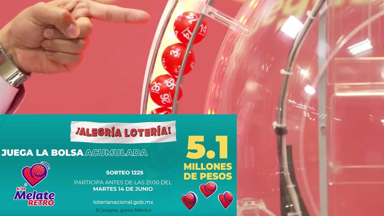 Conoce los resultados del Melate Retro 1225