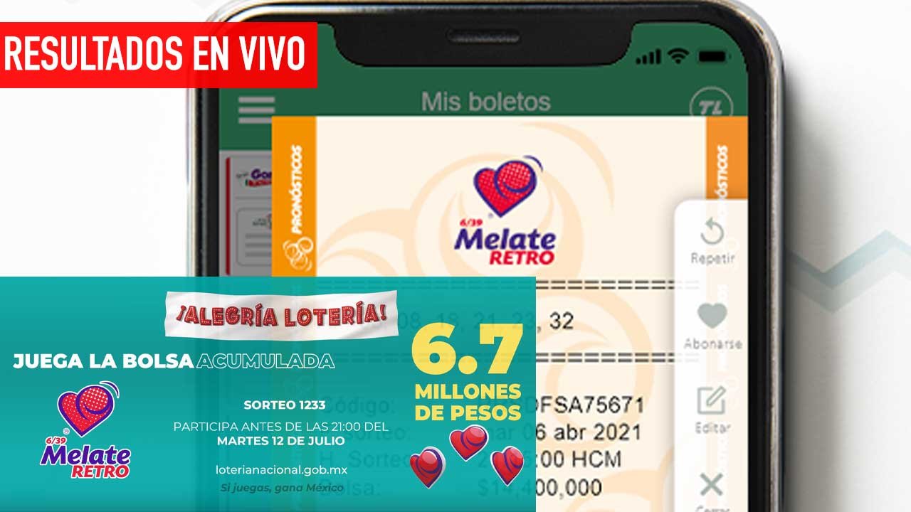 Juega al Melate Retro 1233 hoy