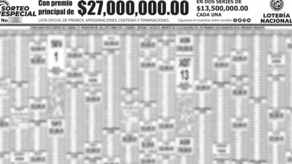 Checa el pdf del sorteo especial 262