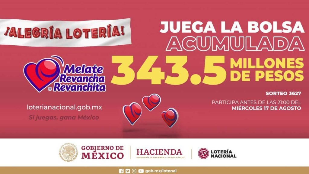 Resultados Melate Revancha y Revanchita 3627 HOY 17 de agosto 2022 en vivo 5 La bolsa acumulada supera los 343.5 millones