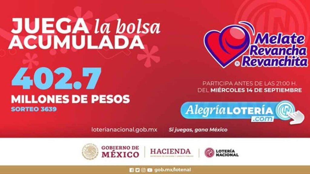 Hoy el melate juega por 402 millones de pesos