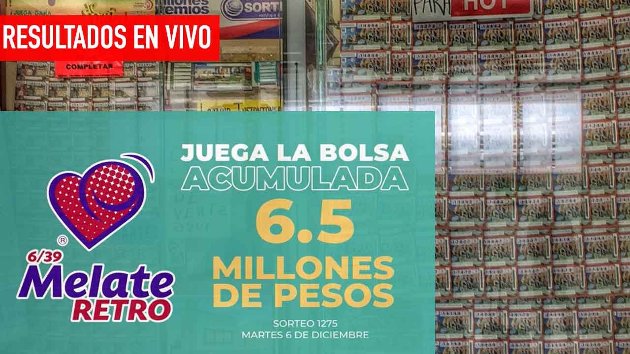 Conoce los resultados del melate retro 1275