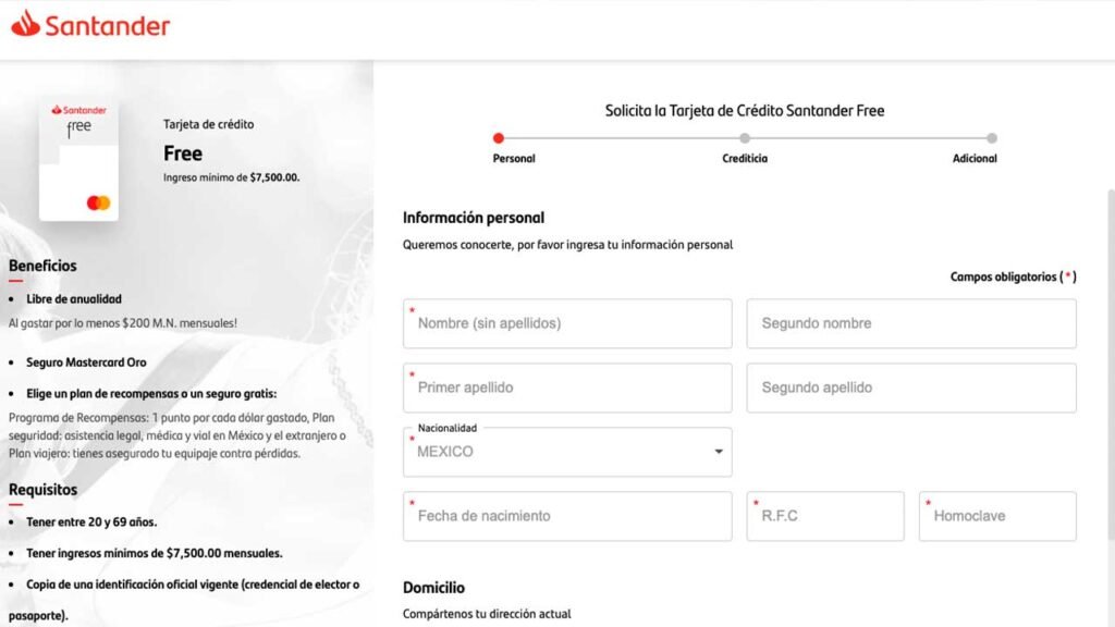La solicitud es completamente en línea