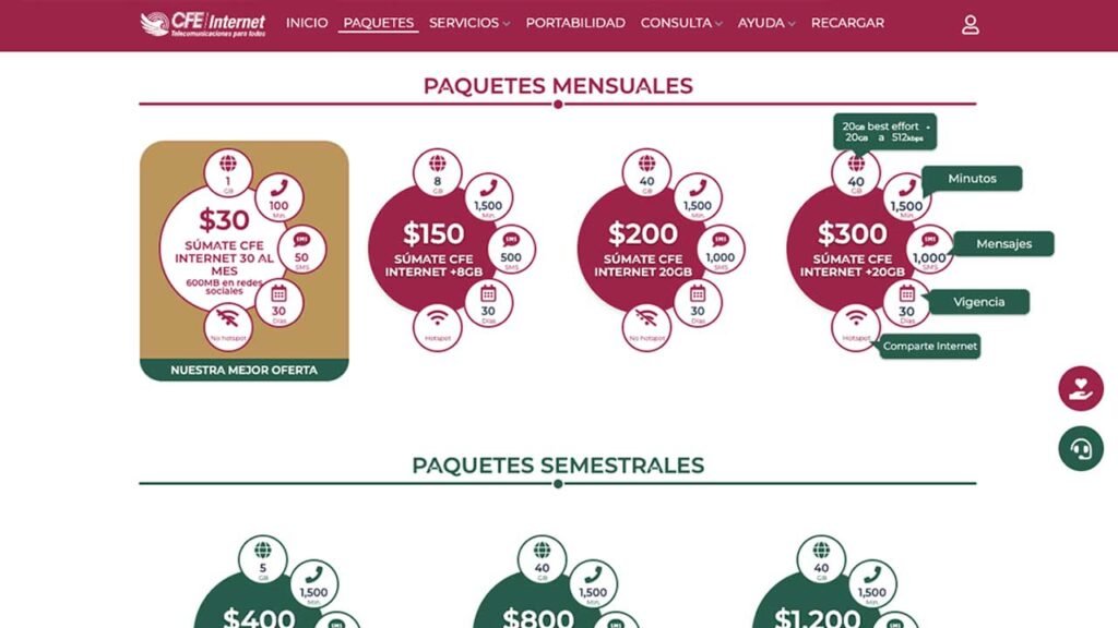 Telefonía del Bienestar 2023: Precio de los paquetes de internet de la CFE 2 Se ofrecen paquetes diarios, mensuales y hasta anuales