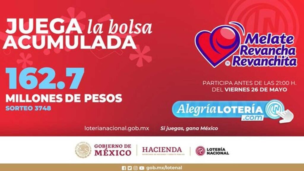 Resultados Melate Revancha y Revanchita 3748 con PDF hoy 26 de mayo 2023 1 Este melate se juega por millones de pesos