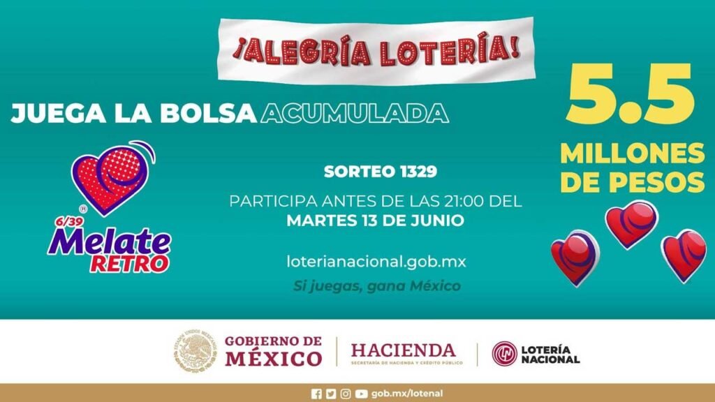 Resultados Melate Retro 1329 martes 13/06/2023 PDF de premios 1 El melate retro juega por 5.5 millones de pesos