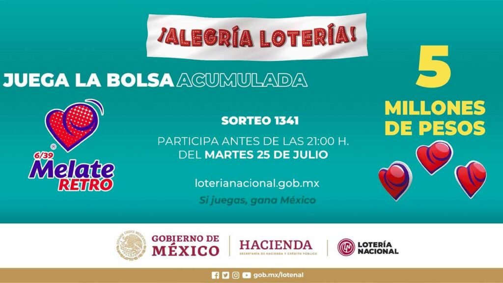 Resultados Melate Retro 1341 MARTES 25/07/2023 PDF de premios 1 El mecate retro juega por millones