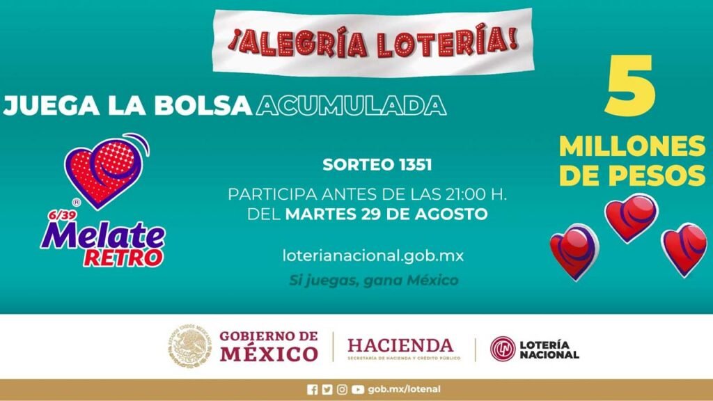 Resultados Melate Retro 1351 martes 29/08/2023 PDF de premios 1 Sigue a los ganadores del melate retro