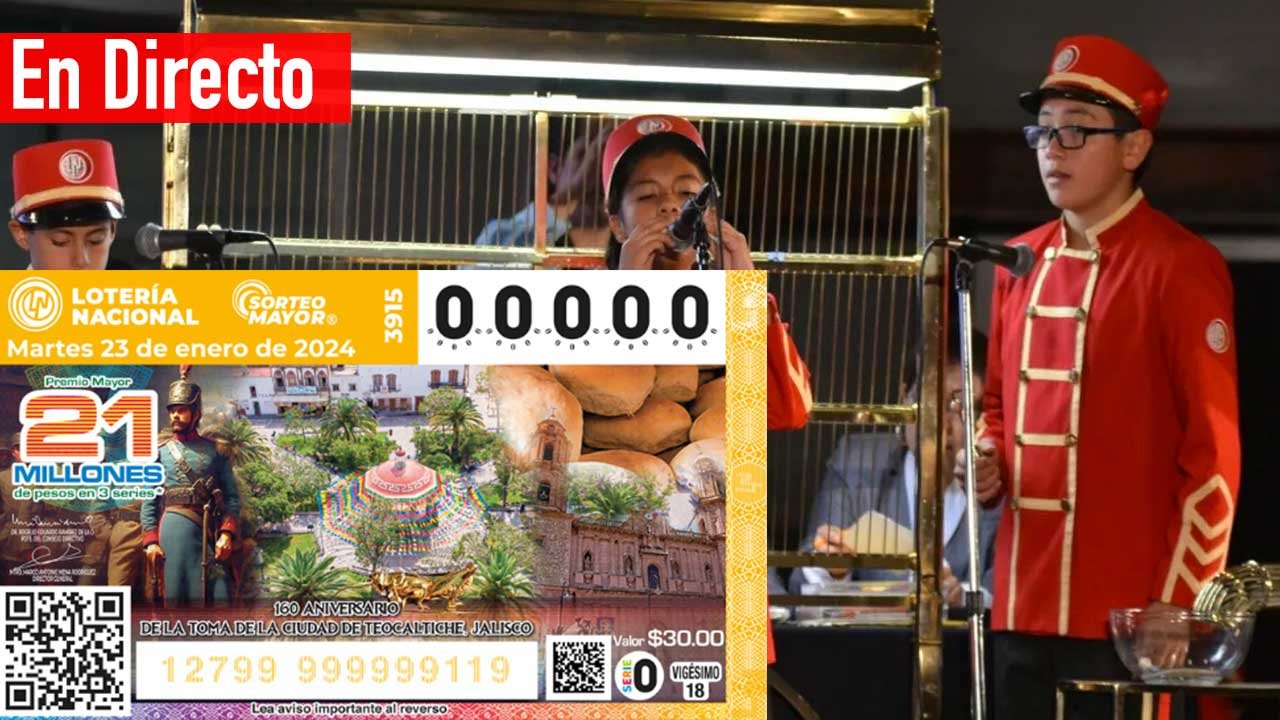 Resultados Sorteo Mayor 3915 PDF hoy 23 de enero de 2024 9 Checa los premiso de la lotería nacional